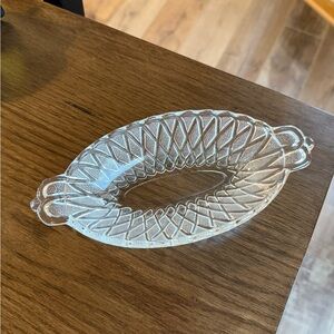 Vintage Indiana Glass Pretzel Pattern Celery or Relish Dish